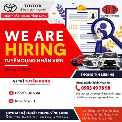 TOYOTA THẬP NHẤT PHONG THÔNG BÁO TUYỂN DỤNG THÁNG 4/2023